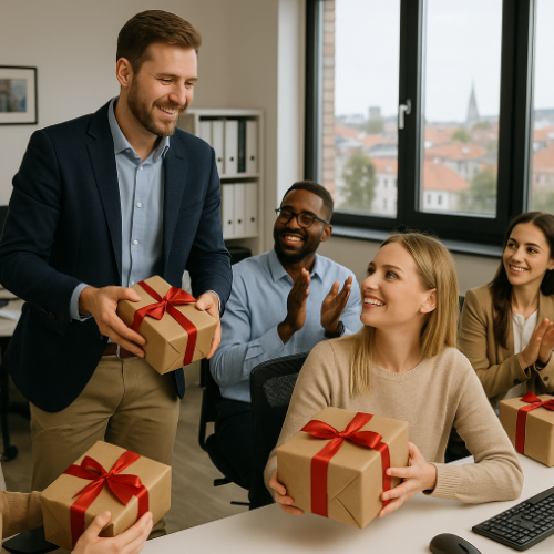 Gaveuddeling på kontor i Horsens