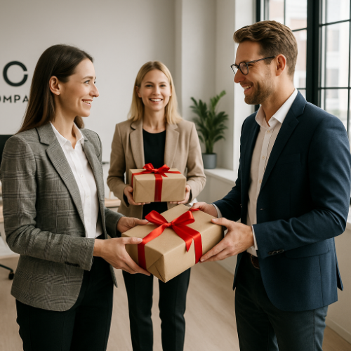 Gaveuddeling på kontor i Sønderborg