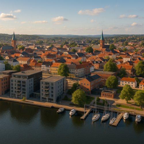 skyline billede over Silkeborg by