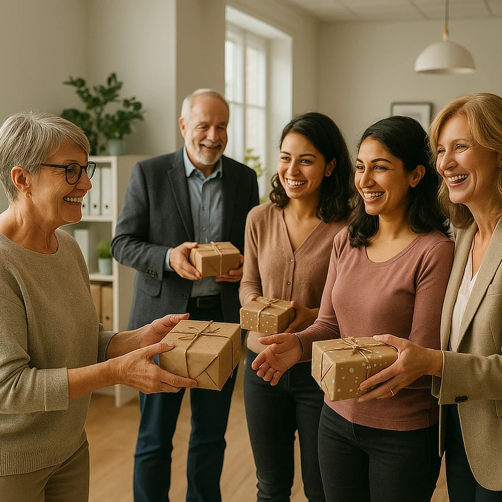 Gaveuddeling på kontor