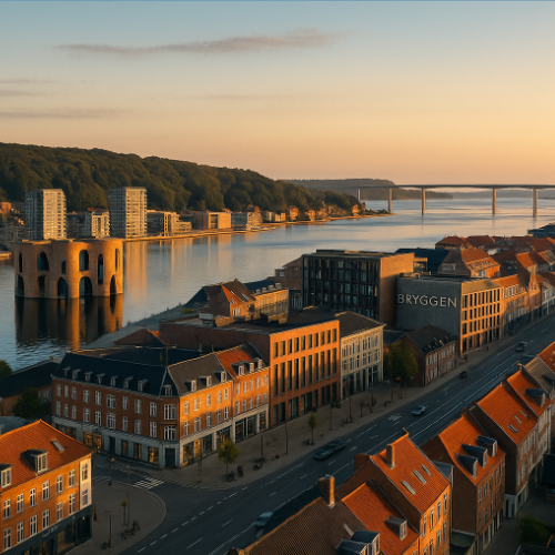 Skyline billede udover vejle