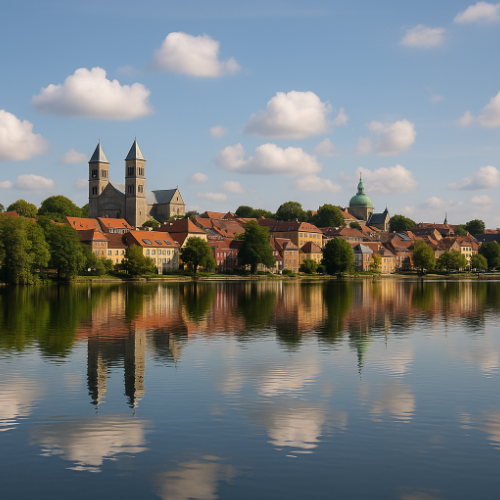 Skyline billede over Viborg by