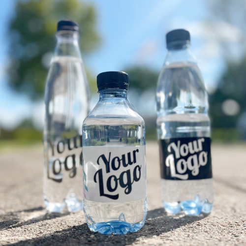 Forskellige varianter af vandflasker til logoprint