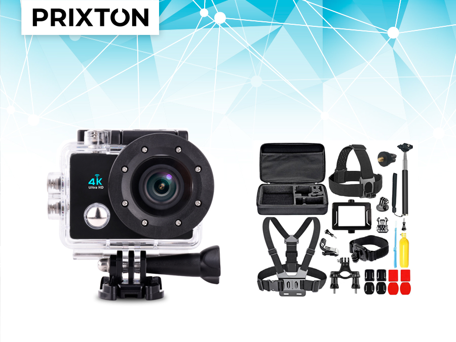 Prixton Dv660 Action Camera 4k Med Tilbehør