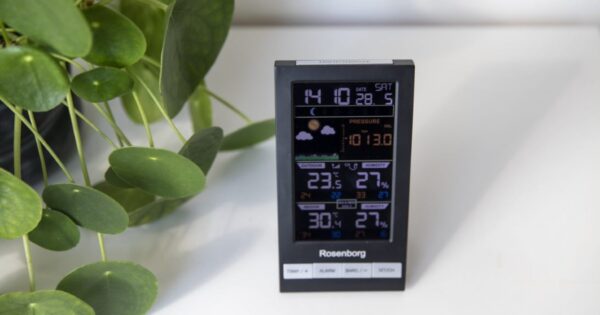 Rosenborg vejrstation i sort med hygro/baro termometer