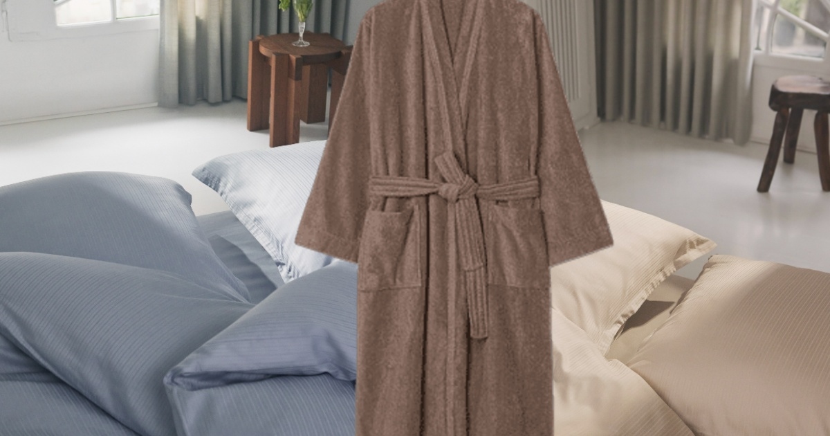 Georg Jensen Damask Balanced Lines sengetøj & Dawn badekåbe i frotté