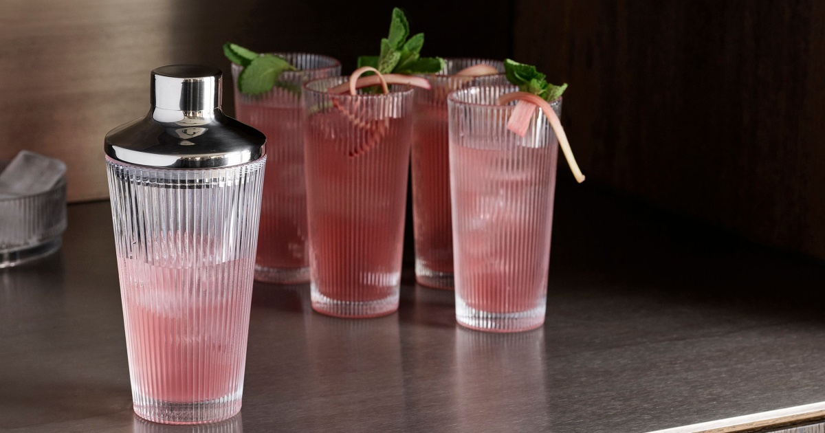 Pilastro cocktail shaker & 8 stk. long drink glas 0,3 l.