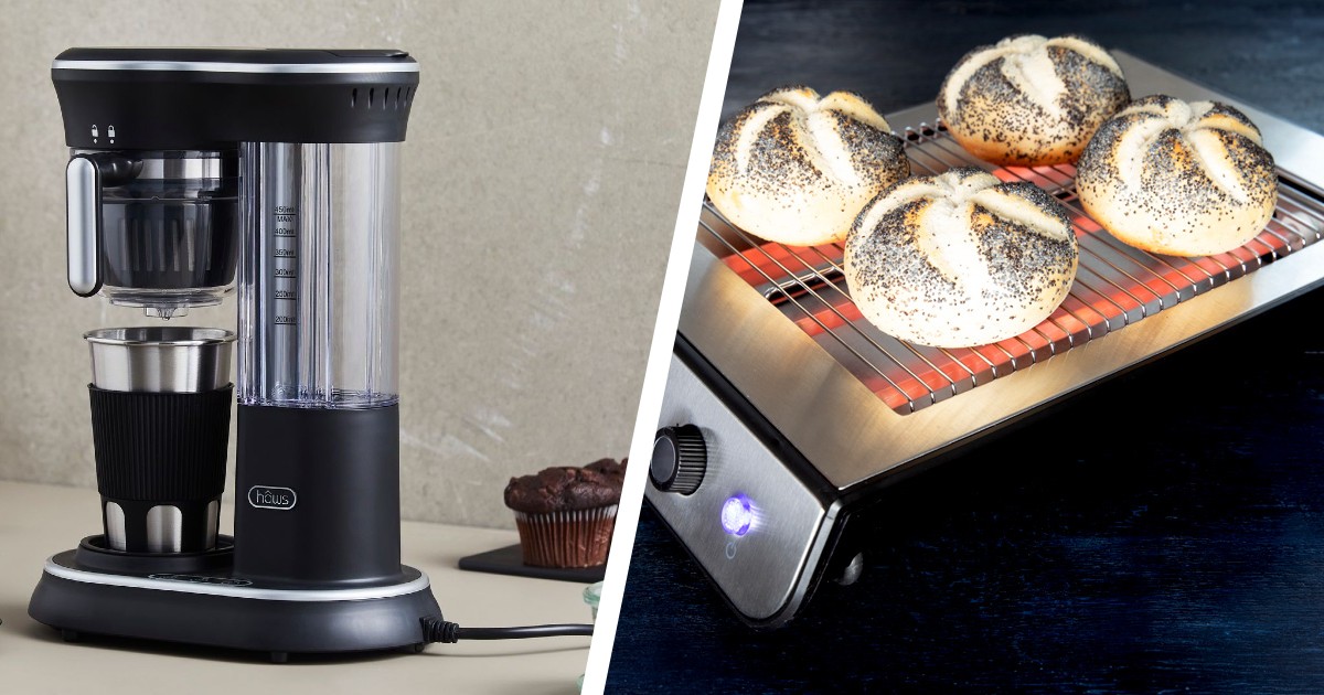 Hâws kaffemaskine one-cup med kværn & Gastronoma toaster