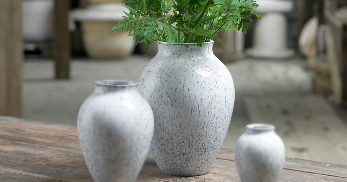 Knapstrup vase hvid/grå 27 cm