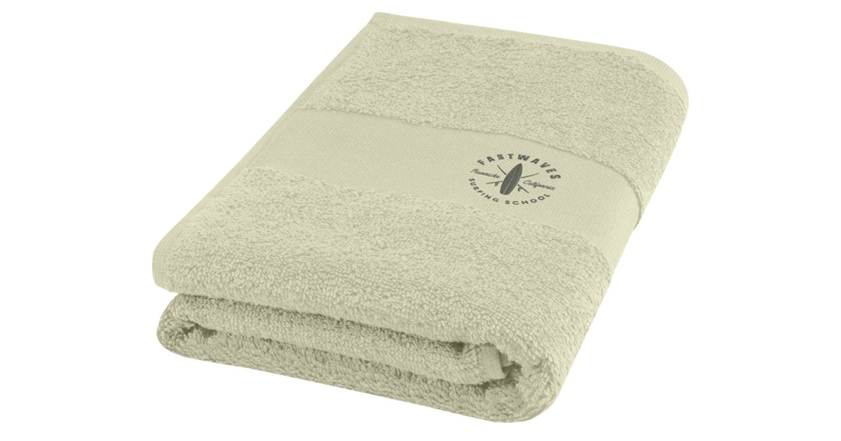 Charlotte 450 g/m² håndklæde i bomuld 50x100 cm inkl. logotryk