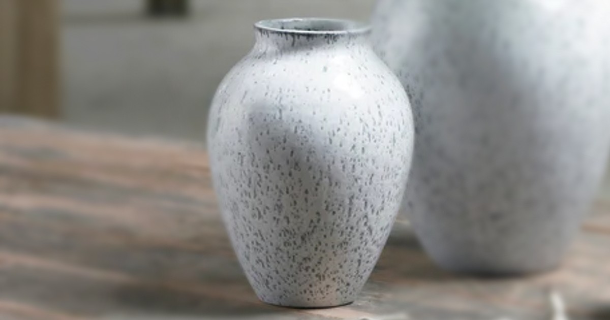 Knapstrup vase hvid/grå 20 cm