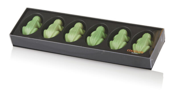Grønne Chokoladefrøer i Cocoture æske 120g